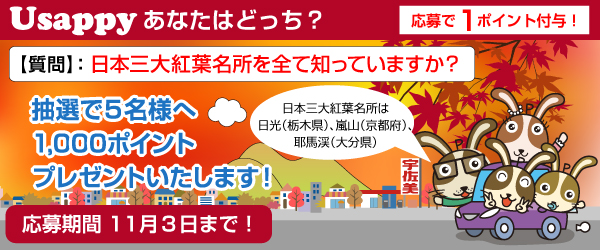 Usappyあなたはどっち？　日本三大紅葉名所を全て知っていますか？