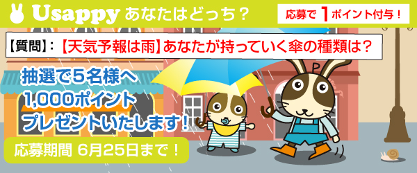 【天気予報は雨】あなたが持っていく傘の種類は？？