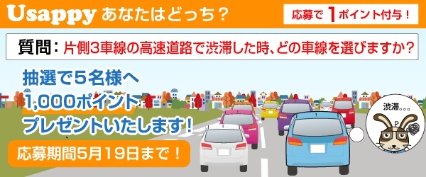 片側3車線の高速道路で渋滞した時、どの車線を選びますか？？