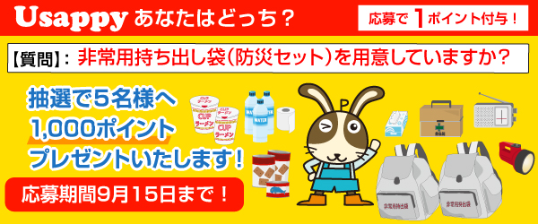非常用持ち出し袋（防災セット）を用意していますか？？