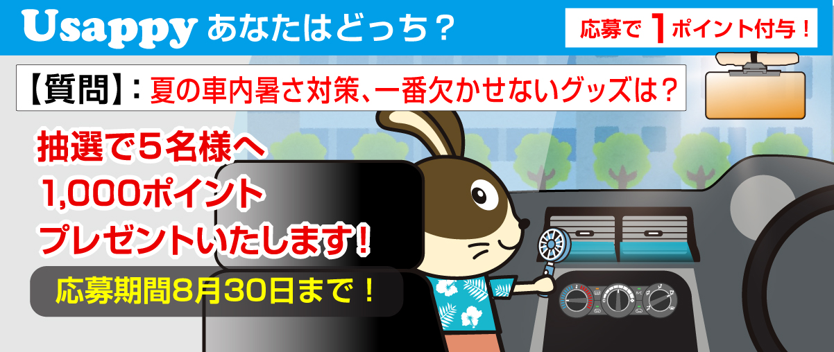 夏の車内暑さ対策、一番欠かせないグッズは？？